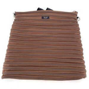 Bam Bags Unisex Nylon Zippered Purse Crossbody Tote Messenger‎ Bag Brown Large